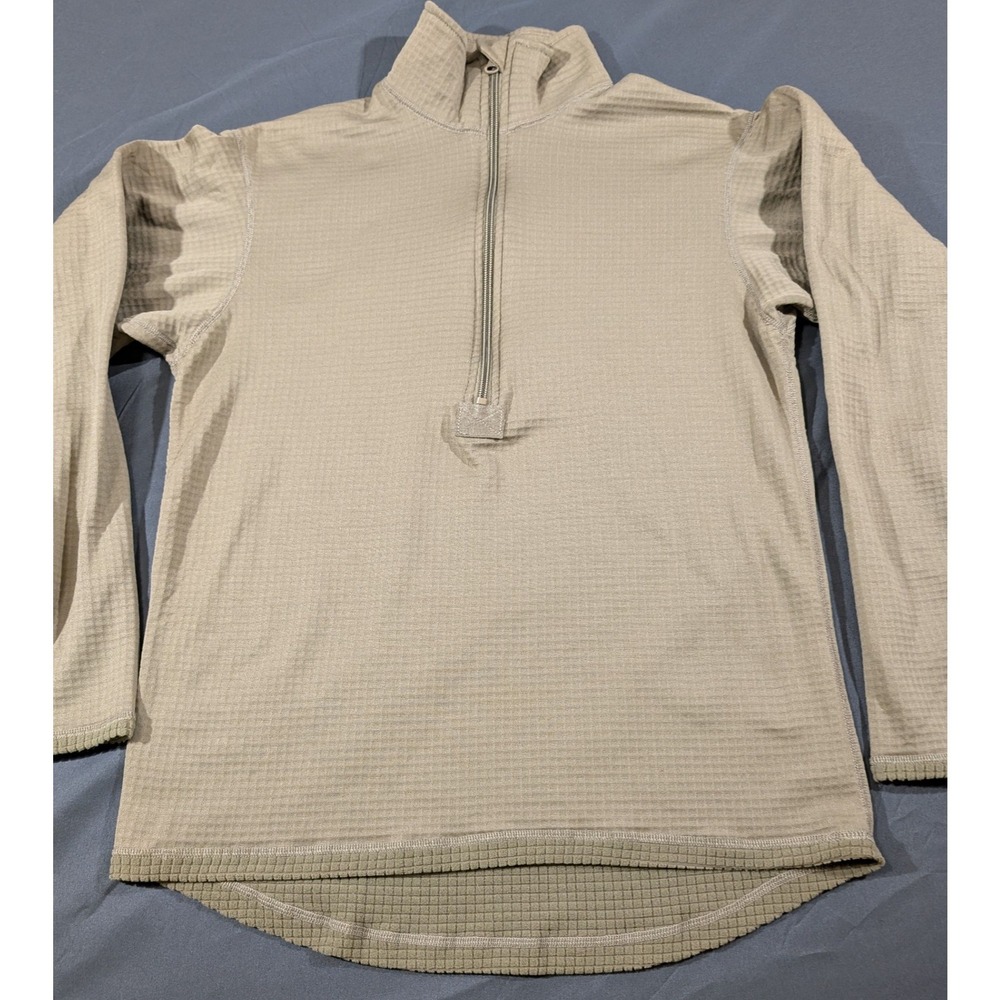 US Military ECWCS Gen III Level 2 Grid Fleece Mid Weight Shirt Coyote Tan Small